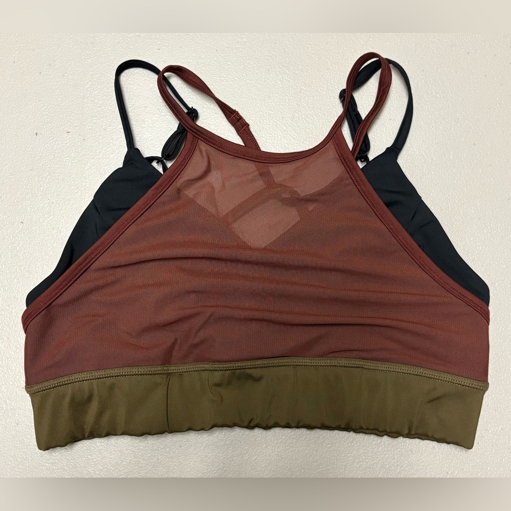 Without Walls Black and Brown Sports Bras with Modern Minimalist Design